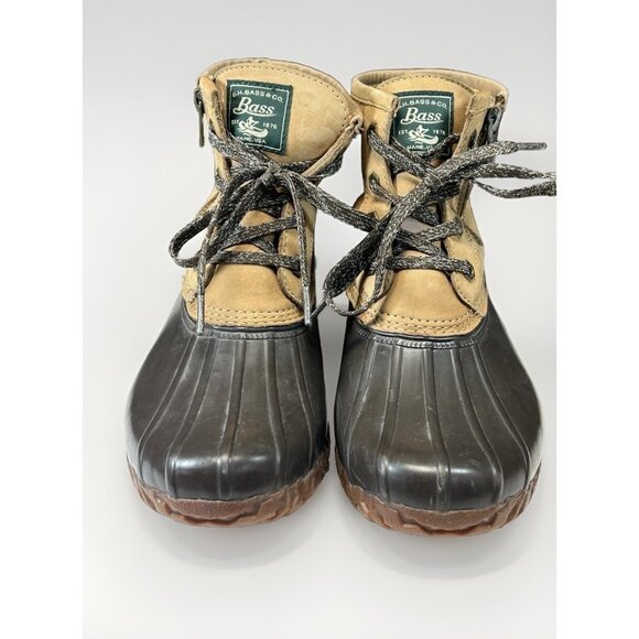GH BASS Duck Boots Womens 9M Tan Chocolate 71-22313 - Picture 4 of 16